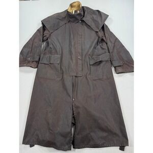 VTG Driza-Bone Riding Coat Men's Medium‎ Brown Australian Waxed Cotton Oilskin